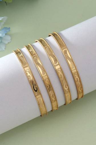 Gold color 1 set of fashion bangle size: 2.2 (plkb125gld-2.2)