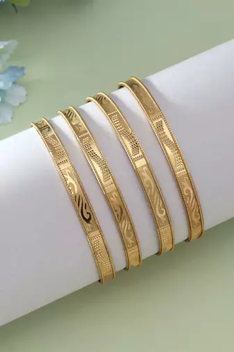 Gold color 1 set of fashion bangle size: 2.2 (plkb125gld-2.2)