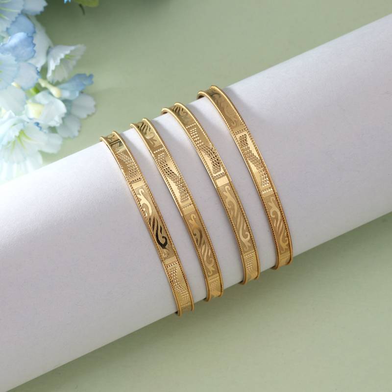 Gold color 1 set of fashion bangle size: 2.2 (plkb125gld-2.2)