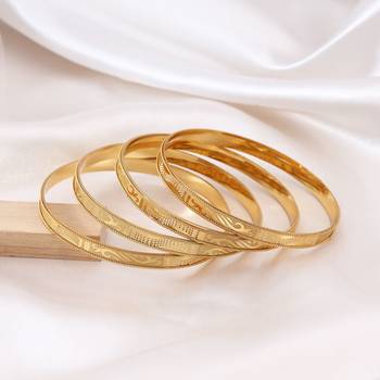 Gold color 1 set of fashion bangle size: 2.2 (plkb125gld-2.2) 2