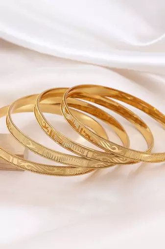 Gold color 1 set of fashion bangle size: 2.2 (plkb125gld-2.2)