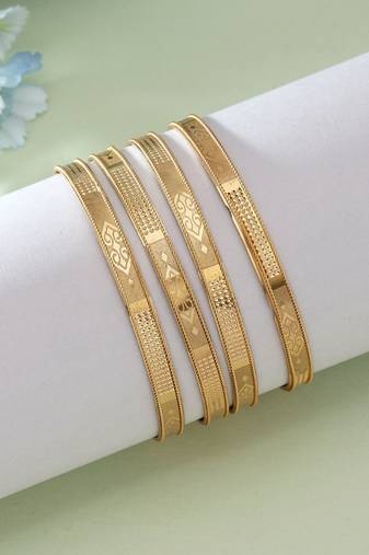 Gold color 1 set of fashion bangle size: 2.2 (plkb126gld-2.2)
