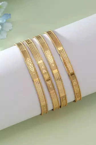 Gold color 1 set of fashion bangle size: 2.2 (plkb126gld-2.2)