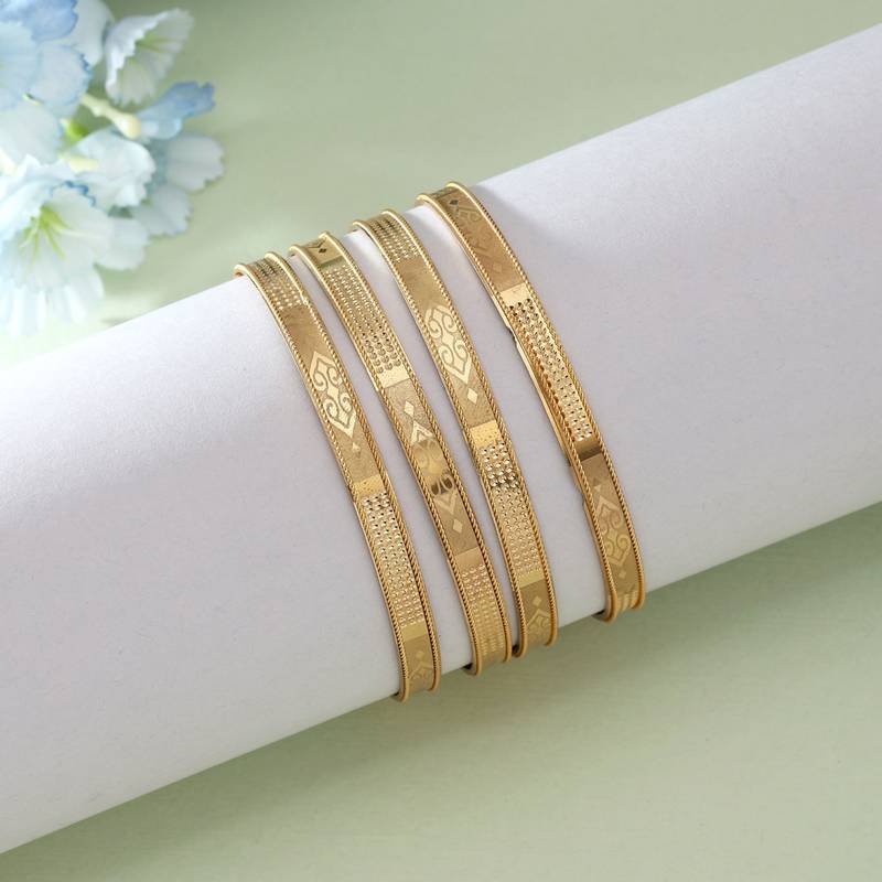 Gold color 1 set of fashion bangle size: 2.2 (plkb126gld-2.2)