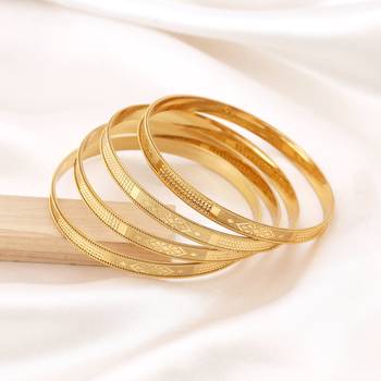 Gold color 1 set of fashion bangle size: 2.2 (plkb126gld-2.2) 2