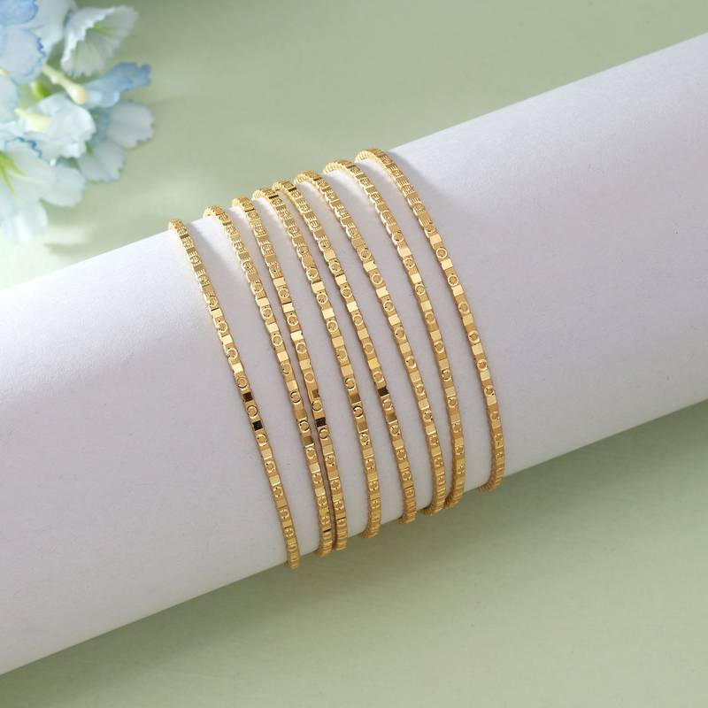 Gold color 1 set of fashion bangle size: 2.4 (plkb127gld-2.4)