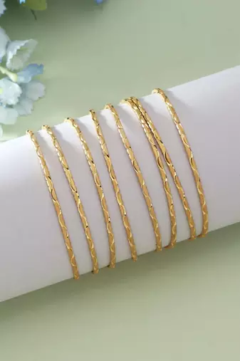 Gold color 1 set of fashion bangle size: 2.4 (plkb128gld-2.4)