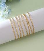 Gold color 1 set of fashion bangle size: 2.4 (plkb128gld-2.4)