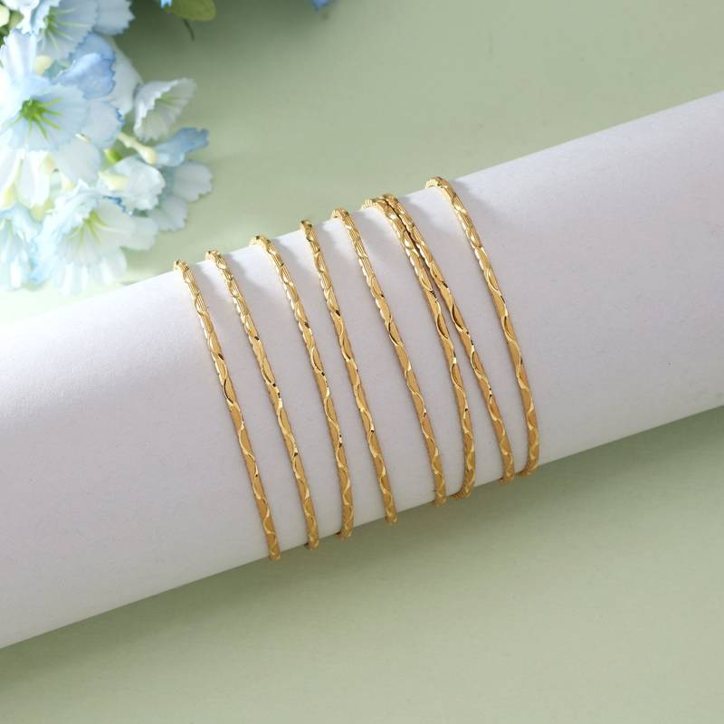 Gold color 1 set of fashion bangle size: 2.4 (plkb128gld-2.4)