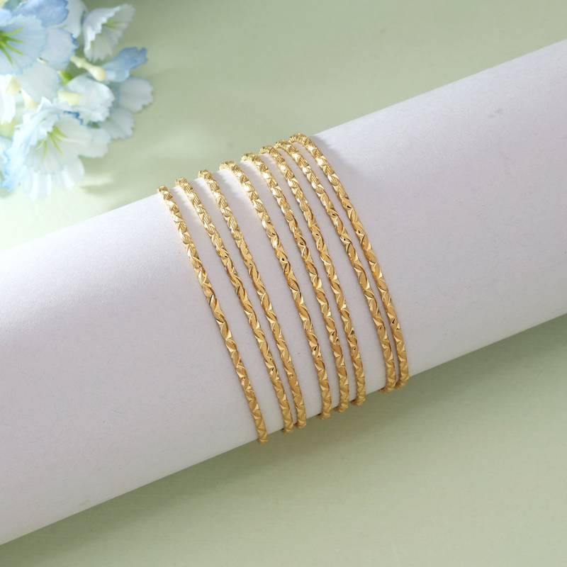 Gold color 1 set of fashion bangle size: 2.4 (plkb129gld-2.4)