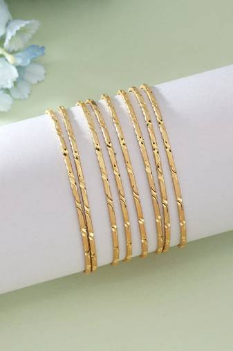 Gold color 1 set of fashion bangle size: 2.4 (plkb130gld-2.4)