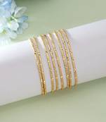 Gold color 1 set of fashion bangle size: 2.4 (plkb130gld-2.4)