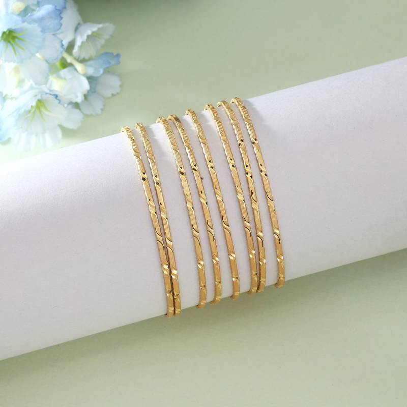 Gold color 1 set of fashion bangle size: 2.4 (plkb130gld-2.4)