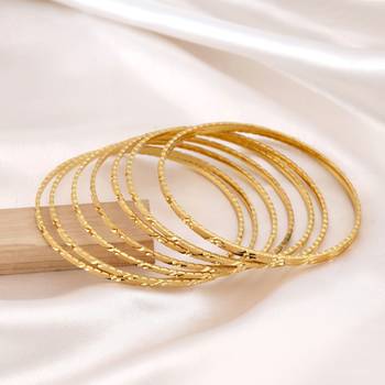 Gold color 1 set of fashion bangle size: 2.4 (plkb130gld-2.4) 2