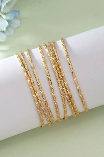 Gold color 1 set of fashion bangle size: 2.4 (plkb131gld-2.4)