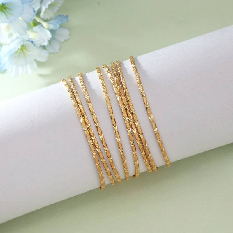 Gold color 1 set of fashion bangle size: 2.4 (plkb131gld-2.4)