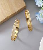 Gold color 1 pair of fashion bangle size: 2.4 (plkb133gld-2.4)