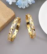 Gold color 1 pair of fashion bangle size: 2.4 (plkb135gld-2.4)