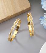 Gold color 1 pair of fashion bangle size: 2.4 (plkb138gld-2.4)