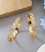 Gold color 1 pair of fashion bangle size: 2.4 (plkb140gld-2.4)