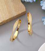 Gold color 1 pair of fashion bangle size: 2.4 (plkb144gld-2.4)
