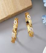 Gold color 1 pair of fashion bangle size: 2.4 (plkb146gld-2.4)