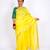 lemon yellow zari work, maheshwari tusser silk blend bhagalpuri ethnic saree with unstitched blouse