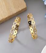 Gold color 1 pair of fashion bangle size: 2.4 (plkb149gld-2.4)