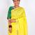 lemon yellow zari work, maheshwari tusser silk blend bhagalpuri ethnic saree with unstitched blouse