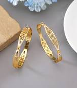 Gold color 1 pair of fashion bangle size: 2.4 (plkb153gld-2.4)