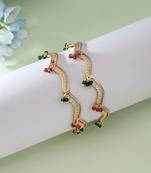 Rani & green color 1 pair of fashion bangle size: 2.4 (plkb156rg-2.4)
