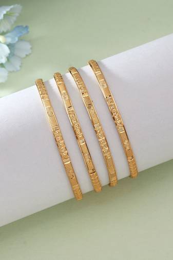 Gold color 1 set of fashion bangle size: 2.4 (plkb158gld-2.4)
