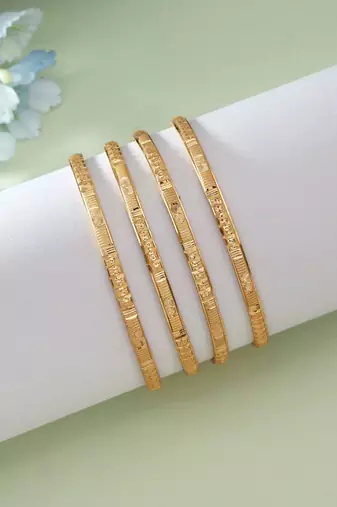Gold color 1 set of fashion bangle size: 2.4 (plkb158gld-2.4)