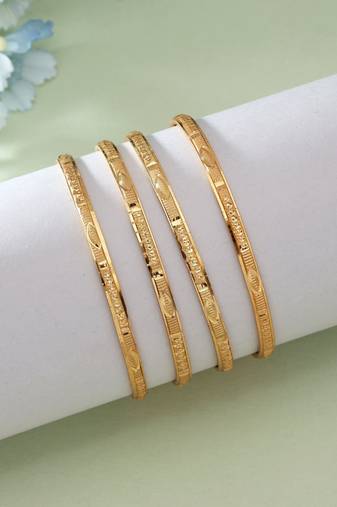 Gold color 1 set of fashion bangle size: 2.4 (plkb159gld-2.4)