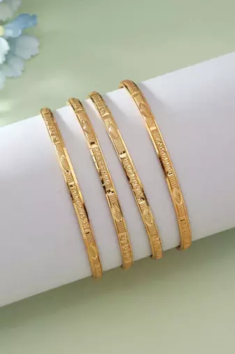 Gold color 1 set of fashion bangle size: 2.4 (plkb159gld-2.4)