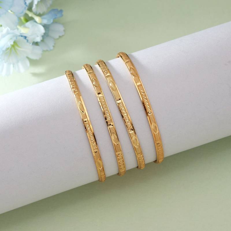 Gold color 1 set of fashion bangle size: 2.4 (plkb159gld-2.4)