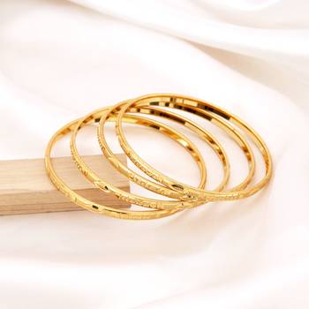 Gold color 1 set of fashion bangle size: 2.4 (plkb159gld-2.4) 2