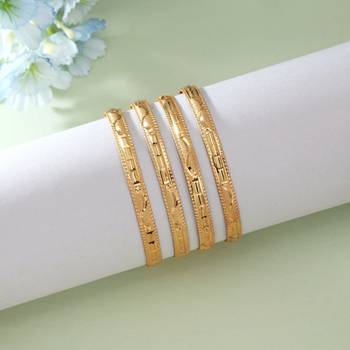 Gold color 1 set of fashion bangle size: 2.4 (plkb160gld-2.4) 1