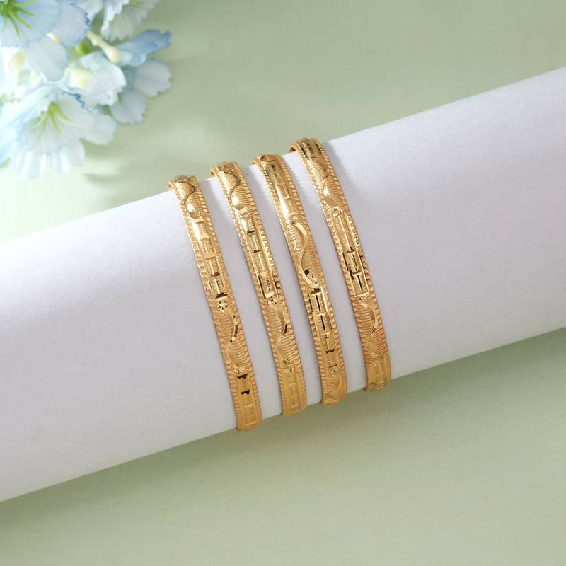 Gold color 1 set of fashion bangle size: 2.4 (plkb160gld-2.4)