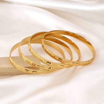 Gold color 1 set of fashion bangle size: 2.4 (plkb160gld-2.4) 2