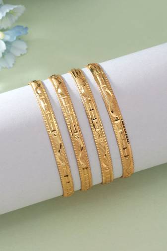 Gold color 1 set of fashion bangle size: 2.4 (plkb161gld-2.4)