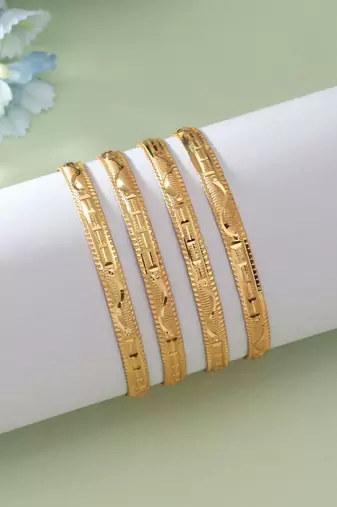 Gold color 1 set of fashion bangle size: 2.4 (plkb161gld-2.4)
