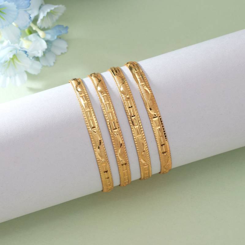 Gold color 1 set of fashion bangle size: 2.4 (plkb161gld-2.4)