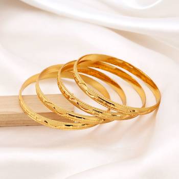 Gold color 1 set of fashion bangle size: 2.4 (plkb161gld-2.4) 2