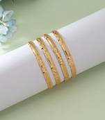 Gold color 1 set of fashion bangle size: 2.4 (plkb162gld-2.4)