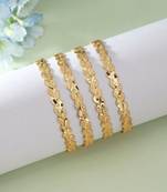 Gold color 1 set of fashion bangle size: 2.4 (plkb163gld-2.4)