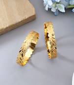 Gold color 1 pair of fashion bangle size: 2.4 (plkb164gld-2.4)