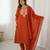  Orange Chanderi Silk Thread Work Straight Kurta Pant and Dupatta Set