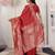 Red color weving work lichi silk fancy saree with blouse