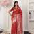 Red color weving work lichi silk fancy saree with blouse
